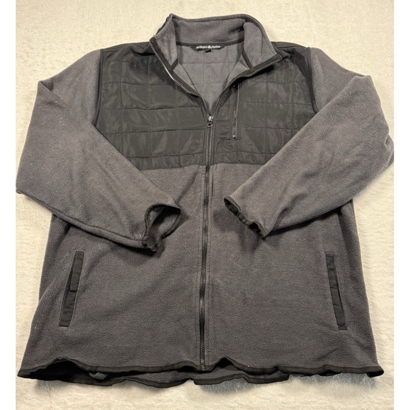 Beverly Hills Polo Club Other - Beverly Hills Polo Club‎ Mens XL Gray Full Zip Fleece Jacket Quilted Yoke Mixed
